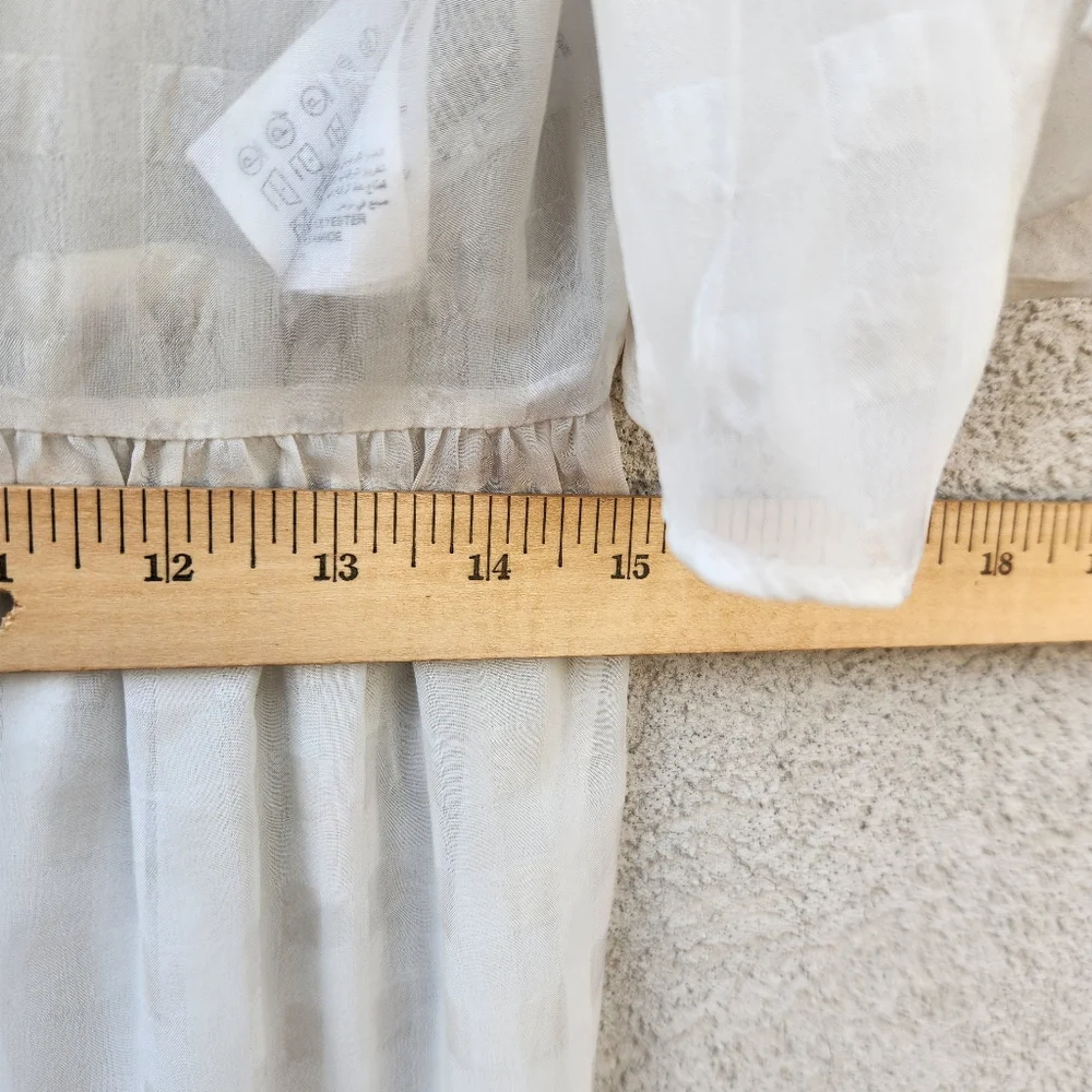 SANDRO Paris Women's Dress US Size 8 White Sheer Embroidered Floral Luxury - Picture 12 of 14